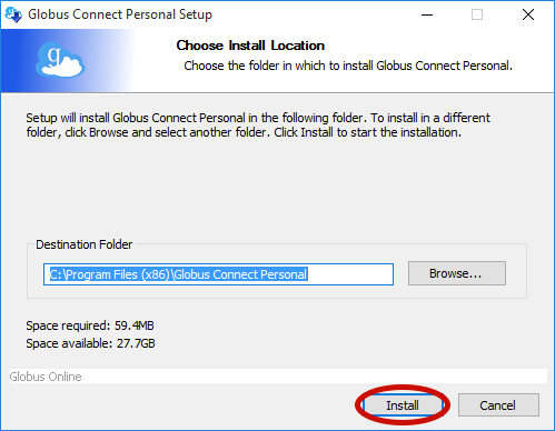 Globus Endpoint Key