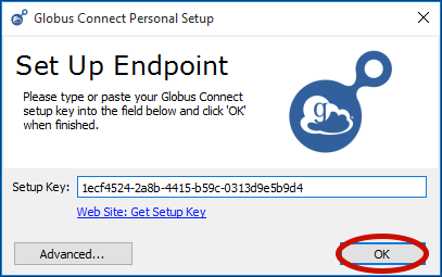Globus Endpoint Key